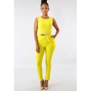 Yellow One Piece Jumpsuit (Large)